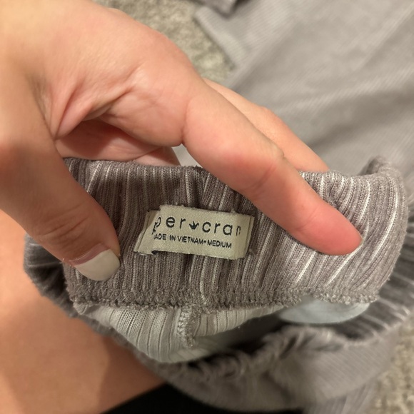 Gray Ribbed Knit Lounge Set - Picture 2 of 2